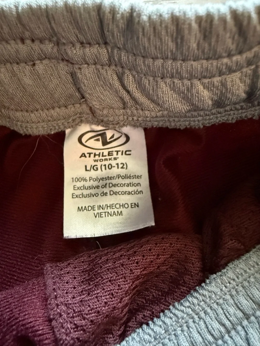 Athletic Works Boy’sSz L (10/12) Maroon Gray Athletic Track Pants